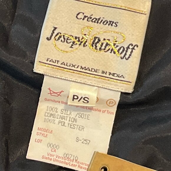 JOSEPH RIBKOFF Vest Black Vintage Silk Sequinned Size Small - Picture 9 of 13